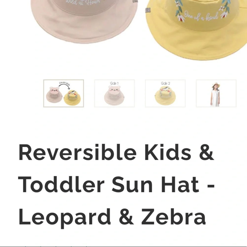 FLAPJACK KIDS REVERSIBLE LEOPARD & ZEBRA SPF50+ SUN HAT WITH ADJUSTABLE STRAP
